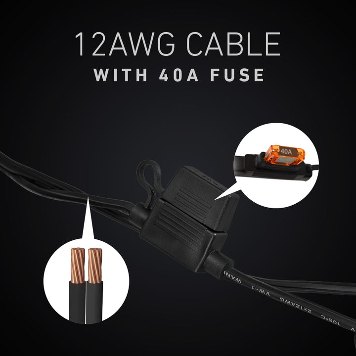 12AWG Cable with 40A Fuse 