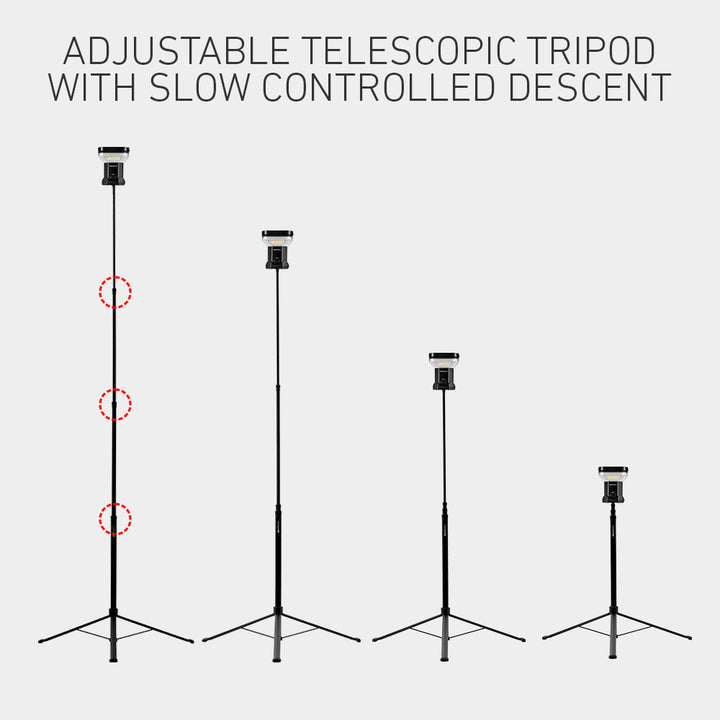 Adjustable Telescopic Tripod with Slow Controlled Descent 