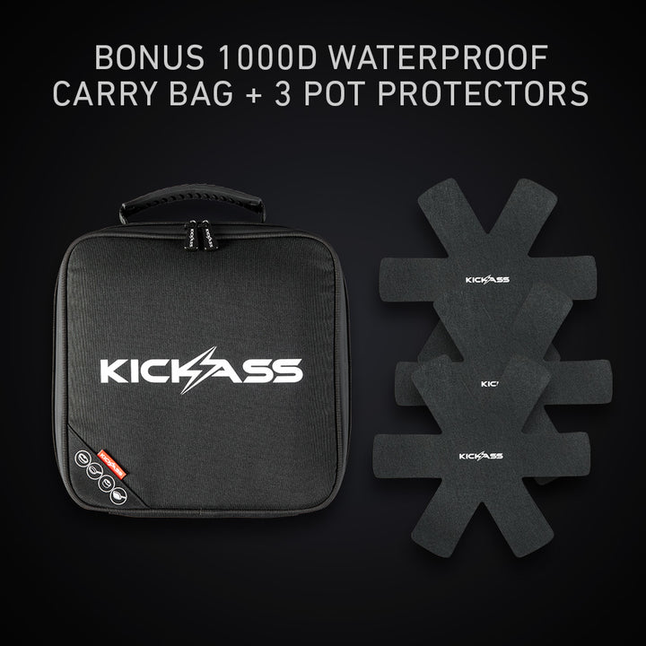 Bonus 1000D waterproof carry bag + 3 pot protectors
