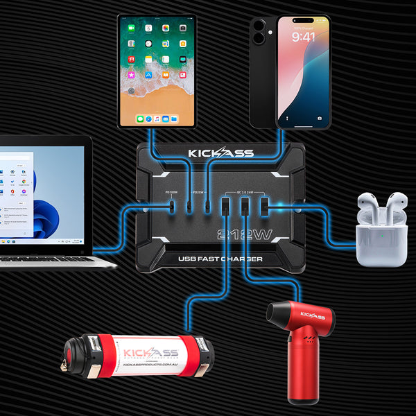 Charges 6 Devices Simultaneously 