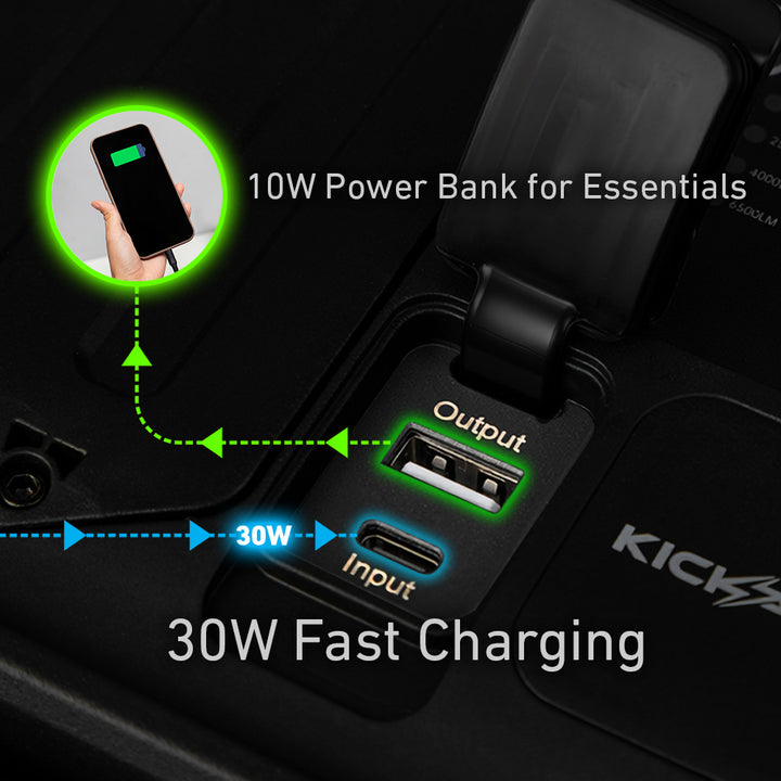 30W Fast charging + power bank for essentials 