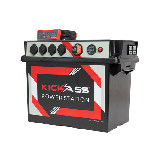 KickAss Portable Battery Box Power Station with Integrated 20A DCDC Charger