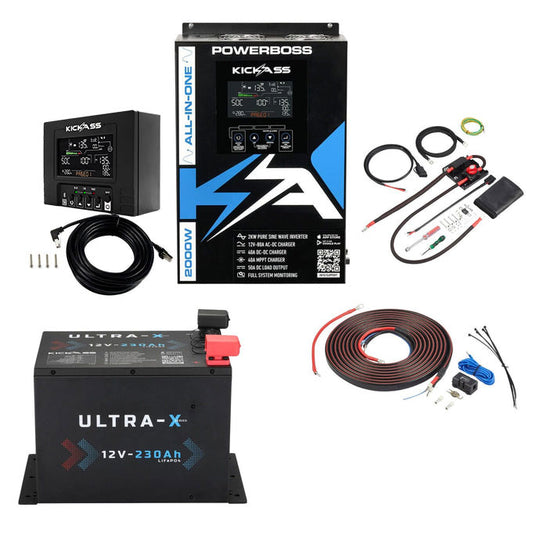KickAss PowerBoss Canopy Base Bundle with 230Ah Lithium Battery & Remote Display