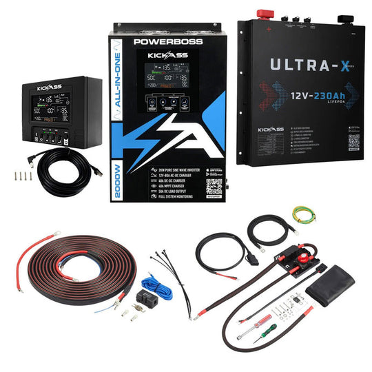 KickAss PowerBoss Canopy Base Bundle with 230Ah Slimline Lithium Battery & Remote Display