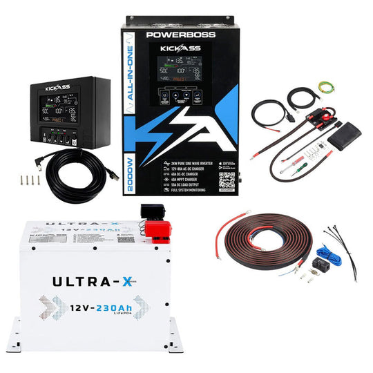 KickAss PowerBoss Canopy Base Bundle with Ultra-X 230Ah White Lithium Battery & Remote Display