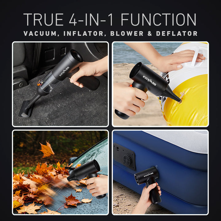 True 4-in-1 Function – Vacuum, Blower, Inflator & Deflator 