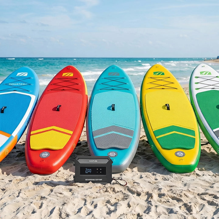 Inflates 5 Standard Sized Stand Up Paddleboards on a Single Charge 