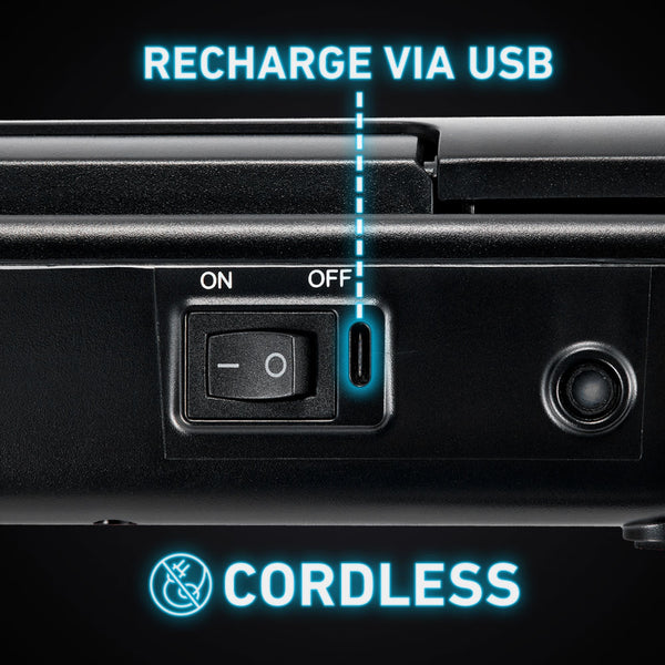Cordless, Recharges via USB 
