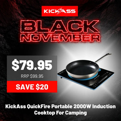 KickAss QuickFire Portable 2000W Induction Cooktop For Camping — Black November hero deal