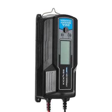 KickAss 12V 120Ah AGM Battery Twin Pack with Cables, & 22 Amp Charger & Cable
