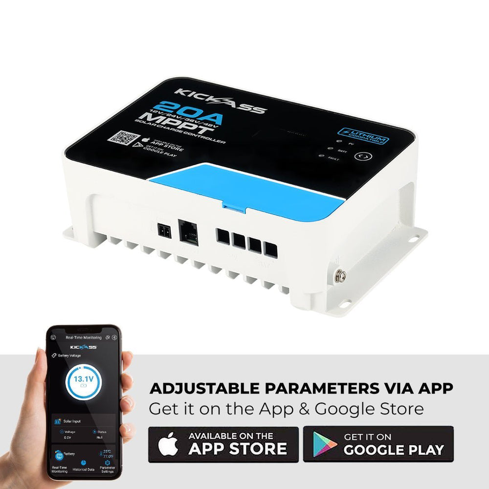 The KickAss 12V 200W Super Thin Portable Camping Solar Panel and 20A