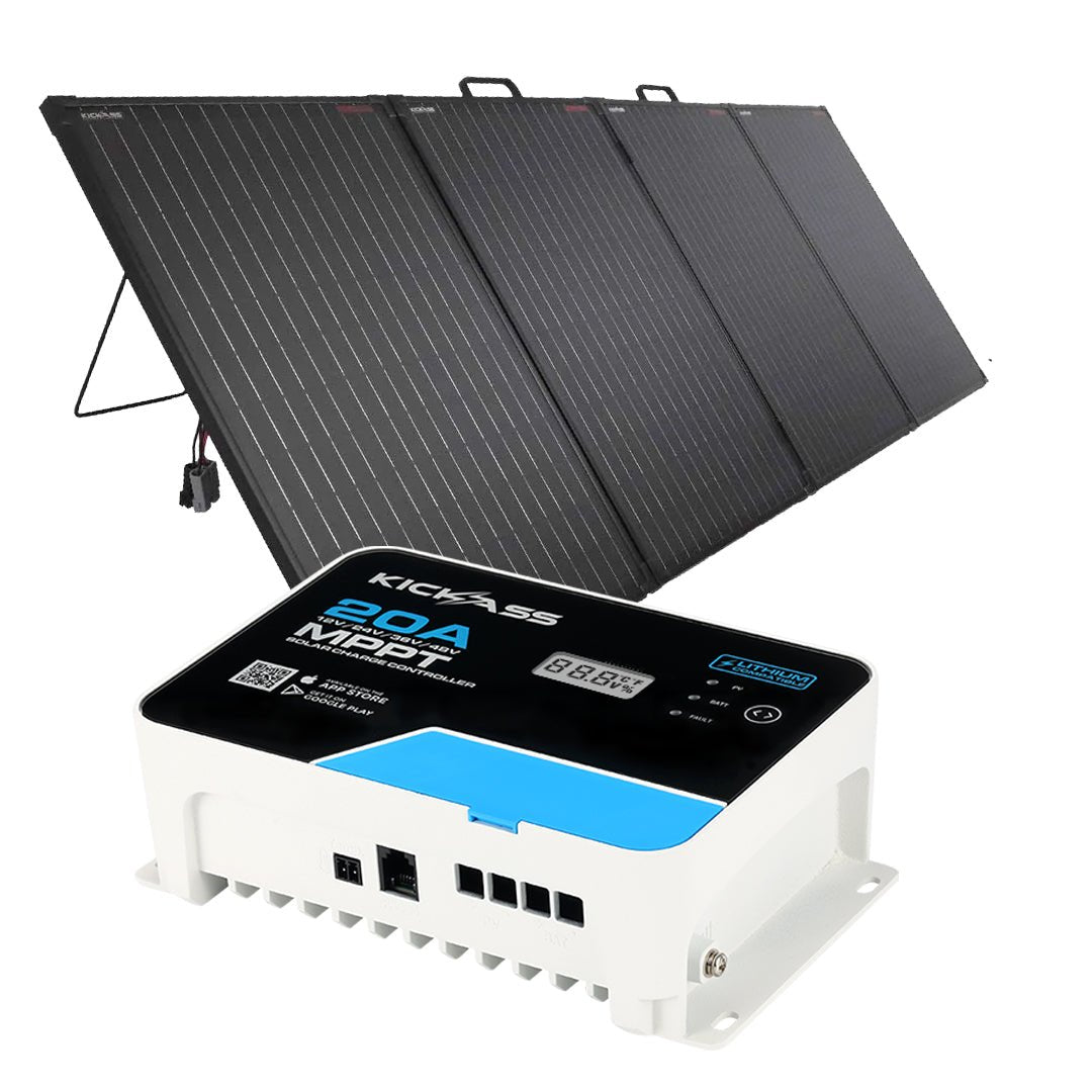 The KickAss 12V 200W Super Thin Portable Camping Solar Panel and 20A