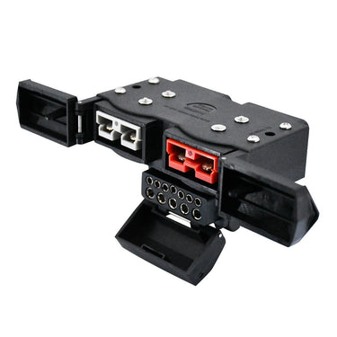 KickAss Products50A Anderson Style Dual Connector Cover with Mounted 12 - Pin Flat Socket + Quick Screw LED ConnectorsTV-202318-50-GR12S