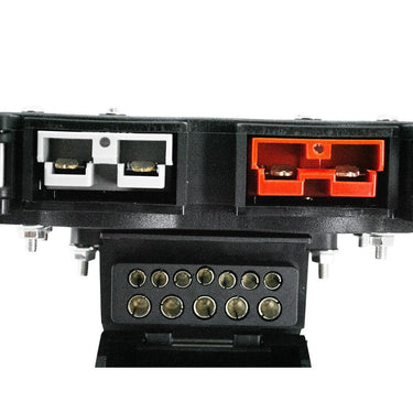 KickAss Products50A Anderson Style Dual Connector Cover with Mounted 12 - Pin Flat Socket + Quick Screw LED ConnectorsTV-202318-50-GR12S