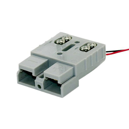 KickAss Products50A Grey Anderson Style Quick Screw Connector with Red LED LightTVUSCHEU50G2B