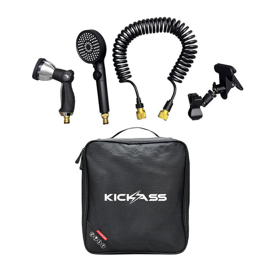 KickAss ProductsKickAss 10-Function Shower Gun, 3-Function Shower Head, 5m Coiled Hose and Clamp KitKAAQ-SWR-ACC