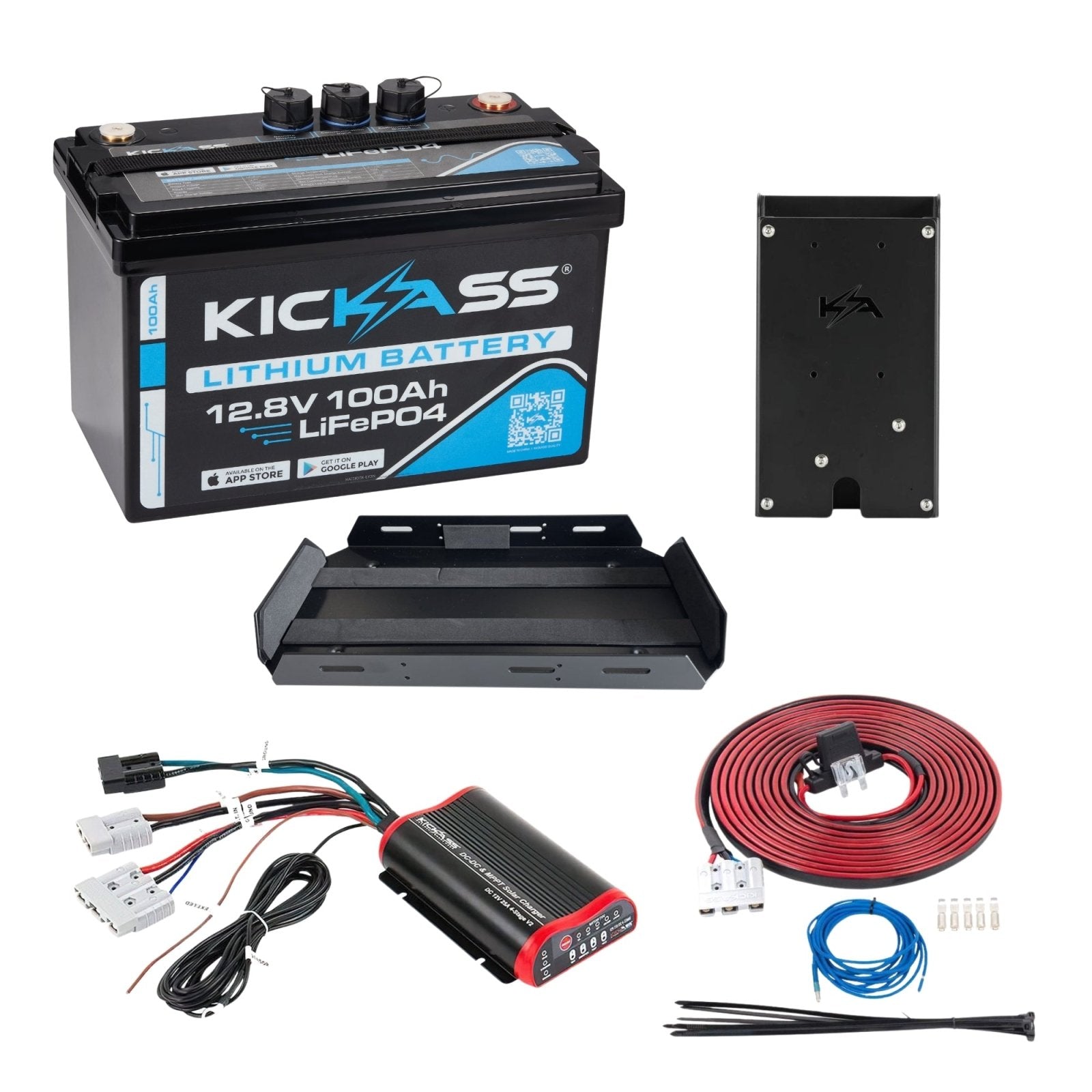 KickAss ProductsKickAss 100Ah Essential Lithium Dual Battery KitKA12100XTRAYDCDC