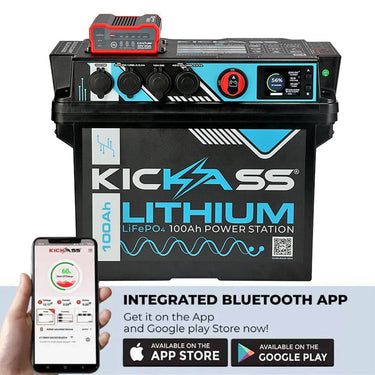 KickAss ProductsKickAss 100Ah Lithium Battery Box With DCDC Charger - 20AKAJBLITKIT100