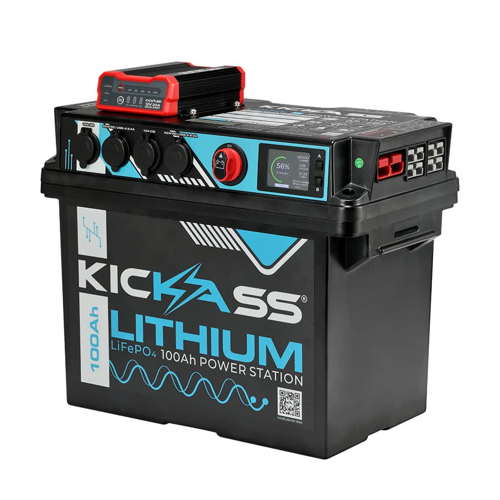 KickAss ProductsKickAss 100Ah Lithium Battery Box With DCDC Charger - 20AKAJBLITKIT100