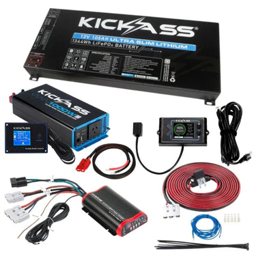KickAss ProductsKickAss 105Ah Complete Ultra - Slim Lithium Dual Battery KitKA105COMPUSLIMLIDBK
