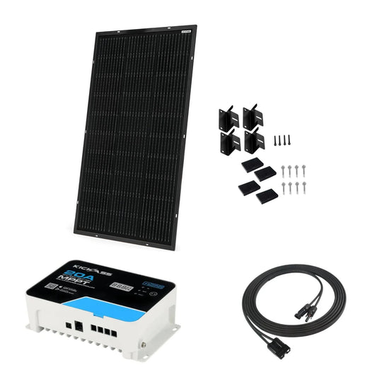 KickAss ProductsKickass 110W Ultra Slim Fixed Glass Solar Panel + 20A MPPT Solar Charge Controller BundleKA110WUSFGSP20AMPPT