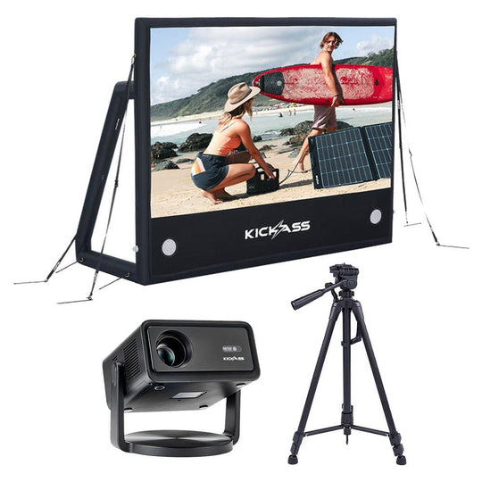 KickAss ProductsKickAss 120" Portable AirScreen Bundle with 12V FHD Smart Projector and TripodKAODCAS120-ODCP-SMART-TRIPOD-BUNDLE