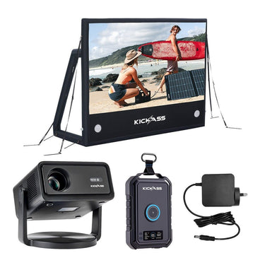 KickAss ProductsKickAss 120” Portable Outdoor Cinema AirScreen Bundle with Smart Projector, 12Ah Power Pack & AC AdapterBUNDLE-KAODCPAS120-KAPHUB-150