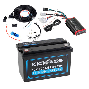 KickAss ProductsKickAss 120Ah Lithium Complete Dual Battery Kit with DCDC Charger & Wiring KitKA-12120XLIT-DCDC-WIRING