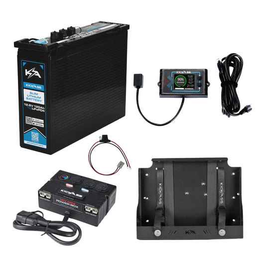 KickAss 120AH Slimline LiFePO4 Lithium Battery Essentials Bundle