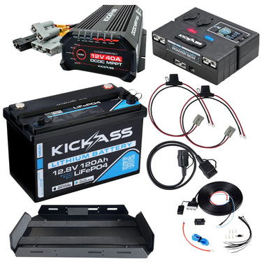 KickAss ProductsKickAss 120Ah Smart Lithium Power Kit with Control Box, 40A DCDC, Tray and WiringKA120AHLITH40ACNTRLKIT