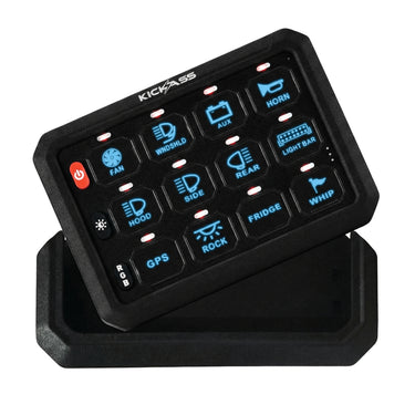 KickAss ProductsKickAss 12/24V 12 Gang Wireless Switch Panel with Magnetic Charging CradleKAWLSWPANEL-12