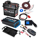 KickAss ProductsKickAss 125Ah Lithium Battery Box Complete Dual Battery Kit with 1000W Inverter, AC Charger & WiringKABOX125LION-25A-COMPLETE-AC