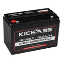 KickAss ProductsKickAss 12V 120Ah AGM Deep Cycle Battery Bundle with Smart Shunt, N70 Tray and Power Connections KitKA12120AGMBUNDLE