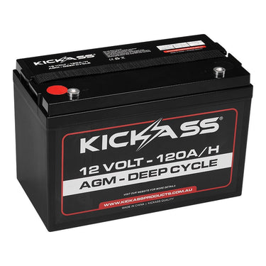 KickAss ProductsKickAss 12V 120Ah AGM Deep Cycle Battery Bundle with Smart Shunt, N70 Tray and Power Connections KitKA12120AGMBUNDLE