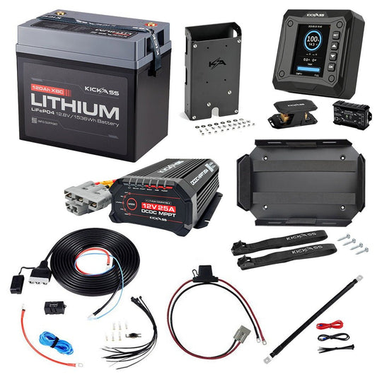 KickAss ProductsKickAss 12V 120Ah Lithium Compact Battery Kit with DCDC Charger, Wiring & MoreKA-12120XBC-DCDC25ABT-BATTERY
