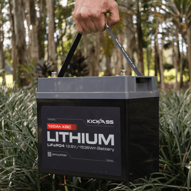 KickAss ProductsKickAss 12V 120Ah Lithium Compact Deep Cycle Battery LiFePO4KA12120XBC-LION