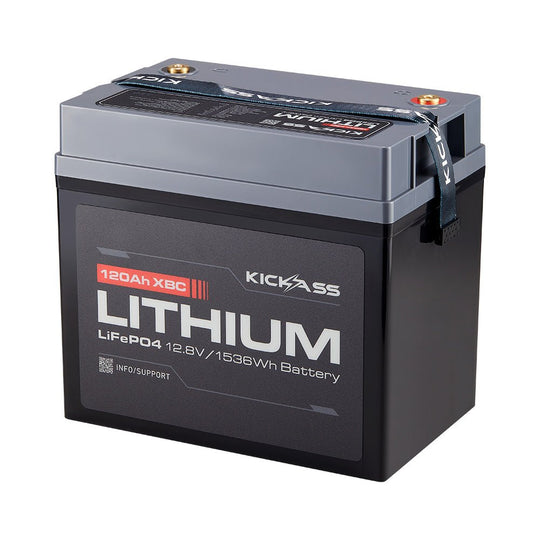 KickAss ProductsKickAss 12V 120Ah Lithium Compact Deep Cycle Battery LiFePO4KA12120XBC-LION