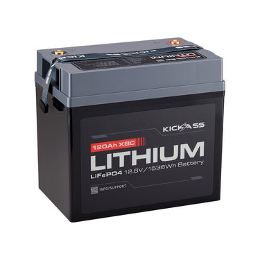 KickAss ProductsKickAss 12V 120Ah Lithium Compact Deep Cycle Battery LiFePO4KA12120XBC-LION
