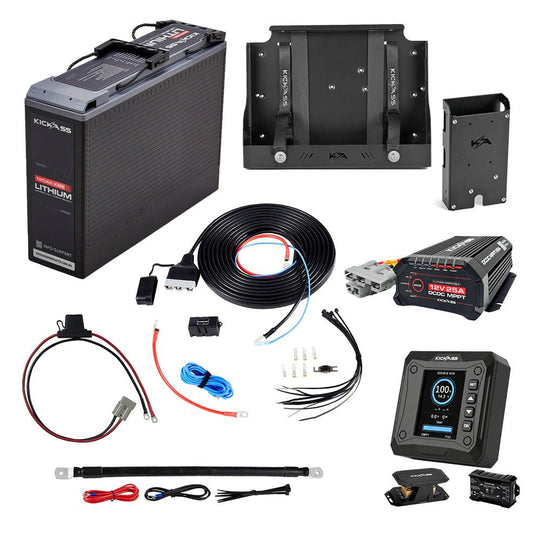KickAss ProductsKickAss 12V 120Ah Lithium Dual Battery Essentials Kit with Charger, Smart Shunt & WiringKA-12120SLIM-LIT-DCDC-WIRING