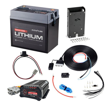 KickAss ProductsKickAss 12V 120Ah Lithium Essentials Dual Battery Kit with DCDC Charger, Wiring Kit & MoreKA-12120XBC-LIT-DCDC-WIRING