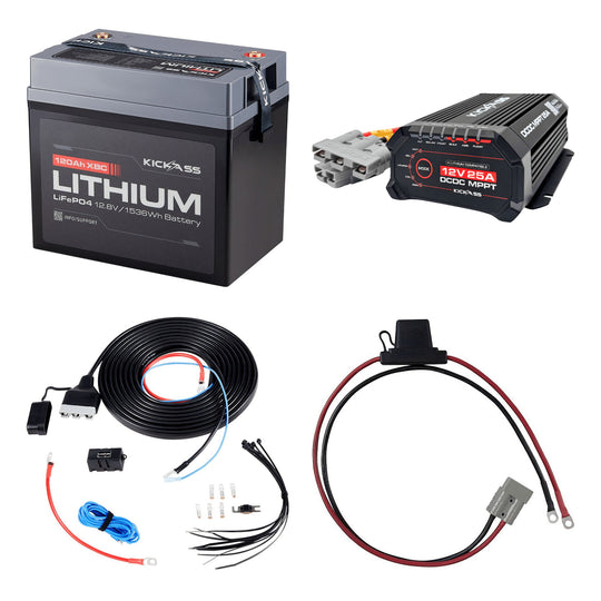 KickAss ProductsKickAss 12V 120Ah Lithium Essentials Dual Battery Kit with DCDC Charger & Wiring KitKA-12120XBC-DCDC-WIRING