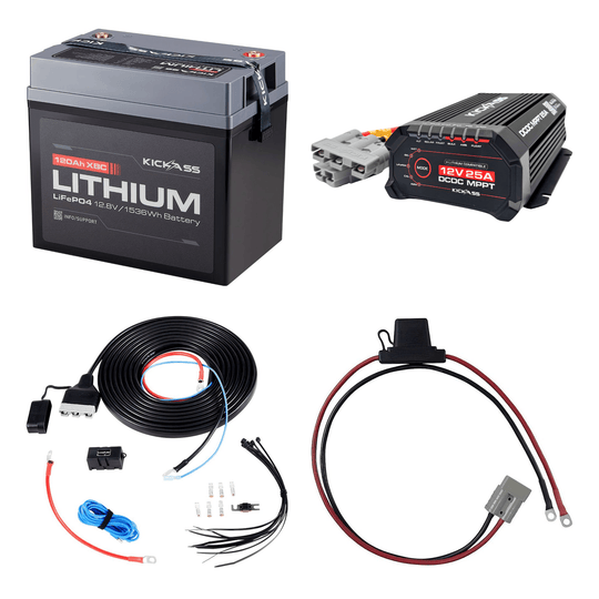 KickAss ProductsKickAss 12V 120Ah Lithium Essentials Dual Battery Kit with DCDC Charger & Wiring KitKA-12120XBC-DCDC-WIRING