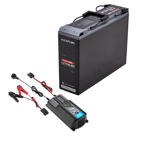 KickAss ProductsKickAss 12V 120Ah Lithium Slimline Battery + 22A Charger BundleKA-12120SLIMXB-LION-CHG1222