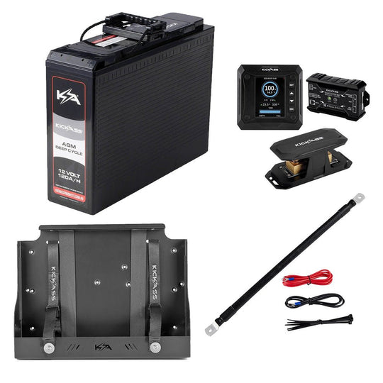 KickAss ProductsKickAss 12V 120Ah Slimline AGM Battery Bundle with Smart Shunt, Slimline Tray and Power Connections KitKA12120SLIMBUNDLE