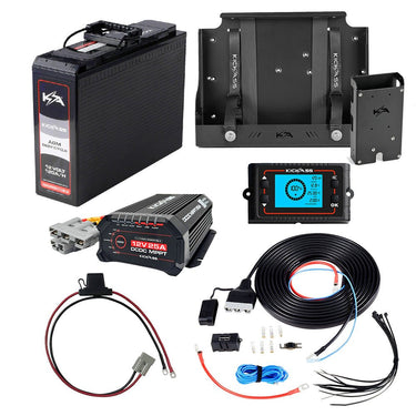 KickAss ProductsKickAss 12V 120Ah Slimline Deep Cycle AGM Complete Dual Battery Kit with 25A DCDC Charger, Shunt, Tray & WiringKA120COMPSLIMAGMDBK