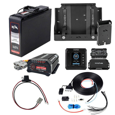 KickAss ProductsKickAss 12V 120Ah Slimline Deep Cycle AGM Complete Dual Battery Kit with 25A DCDC Charger, Shunt, Tray & WiringKA120COMPSLIMAGMDBK