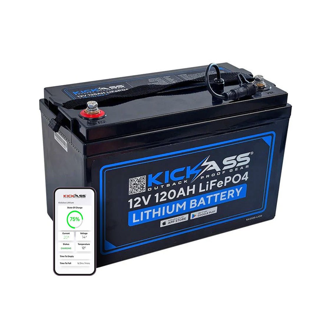 KickAss ProductsKickAss 12V 120Ah Smart Lithium Deep Cycle Battery LiFeP04KA12120 - LION