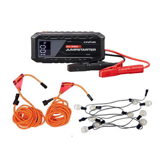 KickAss ProductsKickAss 12V 1500A Portable Car Jump Starter Bundle with Outdoor Tie-Down Guy Rope LED Lighting KitKABUN-JUMP-LEDROPE