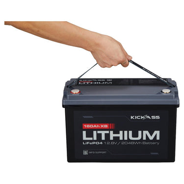 KickAss ProductsKickAss 12V 160Ah Lithium Deep Cycle Battery LiFePO4KA12160XBN70-LION