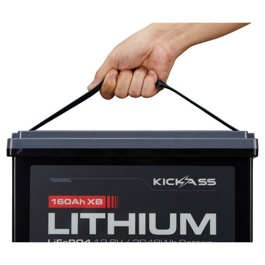 KickAss ProductsKickAss 12V 160Ah Lithium Deep Cycle Battery LiFePO4KA12160XBN70-LION